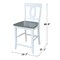 International Concepts Verona Counter Height Stool, 24" Seat Height, White/Heather gray S05-1702 - alternate 2